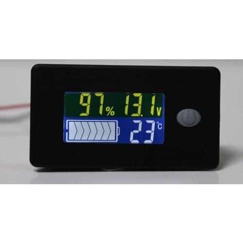 Battery Capacity Indicator 12V 24V 36V 48V 60V 72V 10-100V Li-ion Lead acid Battery Tester with LCD Temperature Voltmeter