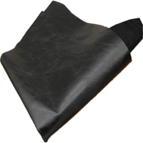 The First Layer Of Cowhide Leather, Black Plain Weave Waxed Leather, European-Style Sofa Bed Head Soft Bag Whole Cow Leather Fab