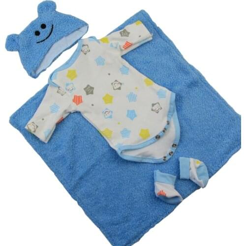 Handmade Clothes Sets Fit For 17 Inch Reborn Doll Hat Romper Socks 3 Pieces Doll Clothing Baby Doll Cloth Accessories For Boys