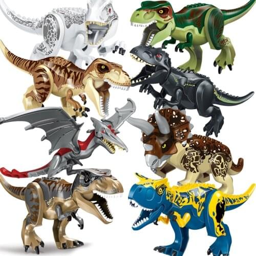 Building Blocks Toys Jurassic Dinosaur World Series Park T-Rex Triceratops Indominus Rex Big Bricks for Kids Children Boys Girls