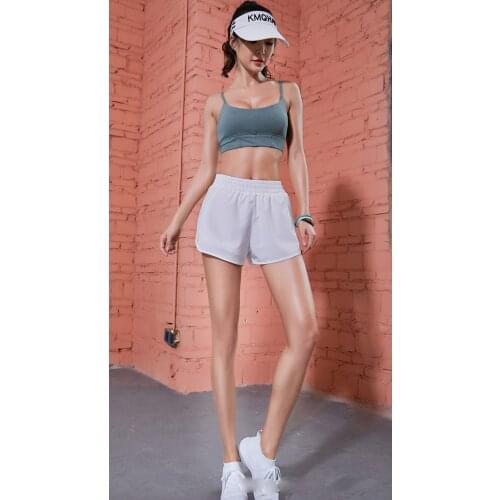 Summer female fitness training quick dry running marathon fake two pieces of yoga anti-glare stretch fashion sports shorts