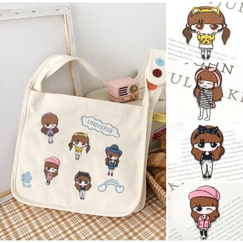 Cute Children Patch Girl Embroidery Iron on Patches for Clothing Stickers Kids Baby Diy Badges appliques angel