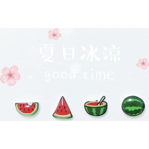 Cute Cartoon Fruit Watermelon Plastic Hypoallergenic Stud Earrings Womens Fashion Creative Jewelry Birthday Gifts