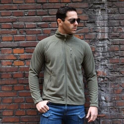 Man Spring Autumn Tactical Military Warm Fleece Jackets Lightweight Rip-stop Elastic Clothing Windproof Multi-pocket Jackets