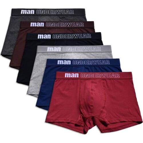 Mens Boxer Cotton Boxers Letters Underpants Male Stretch Shorts Boys Underwear Breathable Lingerie Men Comfortable Boxer Tangas