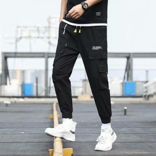 2021 Pockets Cargo Pants Men Color Patchwork Casual Jogger Fashion Tactical Trousers Tide Harajuku Streetwear Plus Size XXXL 3XL