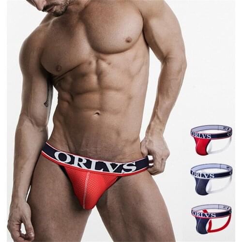 Mens Open Crotch See-Through Double Thong Jockstraps Sexy Low-Waist Hollow T Pants Gay Mesh Breathable Cotton Underwear Briefs