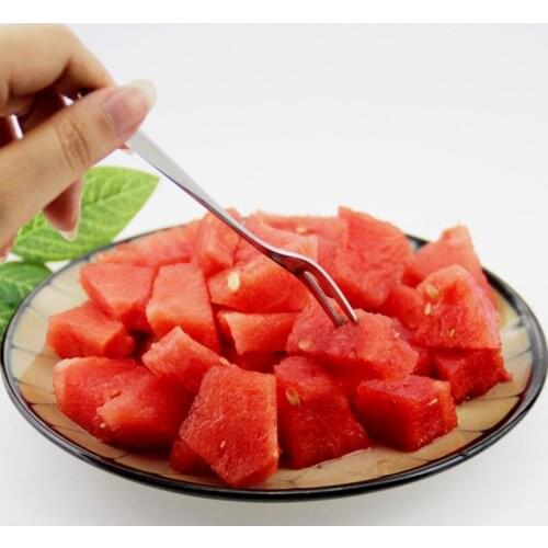 Stainless Steel Fruit Fork Dessert Fork Eco-friendly Two Tooth Dinner Forks Fork Western Style Kitchen BBQ Tool