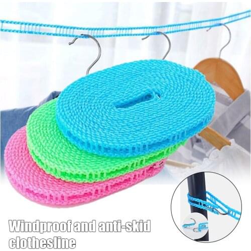Nylon Clotheslines Hanging Rope Drying Clothes Dryer Non-slip Windproof for Outdoor 3/5/8/10 Meters SNO88