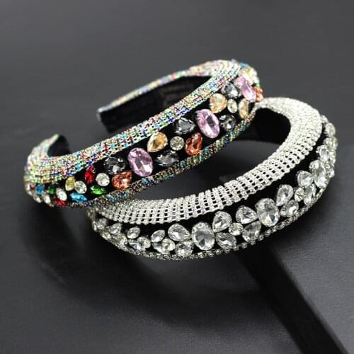 New Baroque rhinestone particles geometric palace style hair bands ladies prom catwalk street hair accessories 749
