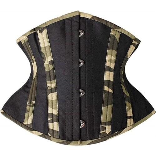 New Army Green Waist Corset Tight Slimming Corset Underbust 24 Steel Bones Cincher Waist Trainer Gorset