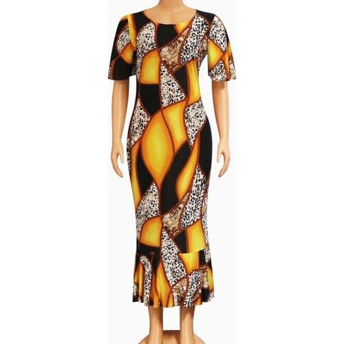 Wholesale Dashikiage African Clothes For Women 2020 Fashion Leopard Print Slim Lady African Women Dress Modern Evening Dresses