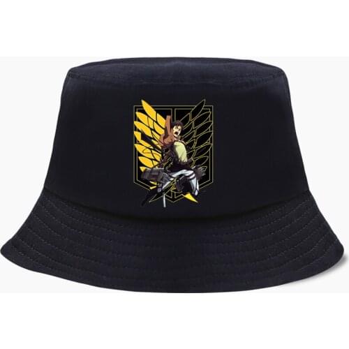 Anime Attack On Titan Shingeki No Kyojin Panama Bob Hats Bucket Hats Sun Beach Fisherman Caps Sunhat Sunshade Visiere Protection
