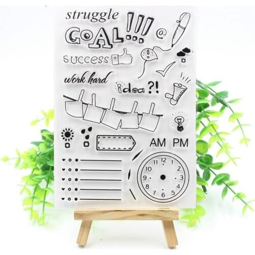 Work Hard Transparent Clear Silicone Stamps for DIY Scrapbooking/Card Making/Kids Christmas Fun Decoration Supplies 321