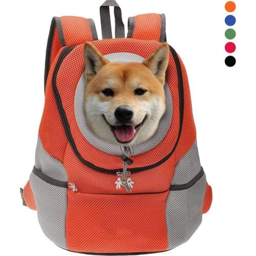 Pet Carrier Backpack Portable Cat Dog Double Shoulder Front Travel Bag Mesh Walking Carrying Backpack for Bulldog Teddy Puppy