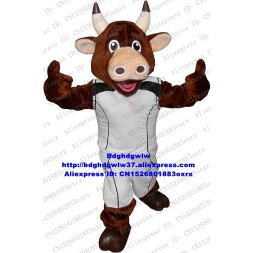 Brown Kerbau Buffalo Bison Wild Ox Bull Cattle Calf Mascot Costume Cartoon Character Classic Giftware Nursery School zx1501