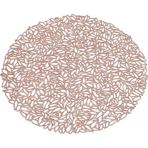 Creative PVC Placemat For Dinner Table Plastic Round Hollow Heat-Insulated Pad Waterproof Non Slip Mats Home Decoration 1pc