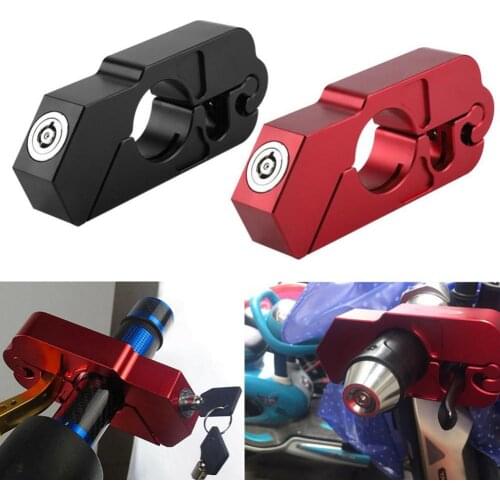 Universal Motorcycle Handlebar Lock Aluminum CNC Brake Lever Anti-theft Lock Moto Handle Throttle Grip Security Lock with 2 Keys