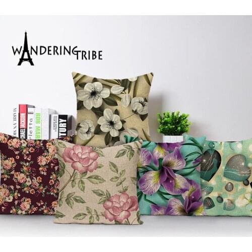 Shabby Chic Sofa Covers Vintage Decorative Cushion Covers Spring Pillowcases Farmhouse Home Decor Pillows Custom Throw Pillow