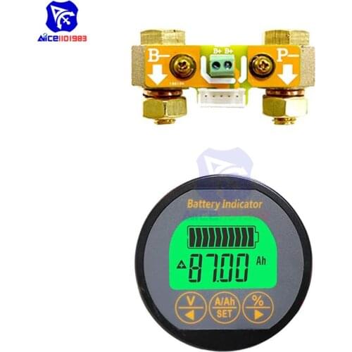 Diymore Waterproof Digital Battery Indicator Voltage Current Capacity Meter Gauge 100V 350A Voltmeter Ammeter with 350A Shunt