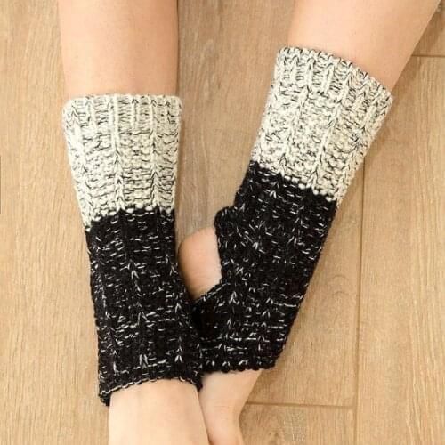Women Leg Warmers Latin Dance Yoga Leg Sets Patchwork Thermal Acrylic Knitted Boot Cuffs Socks Cover