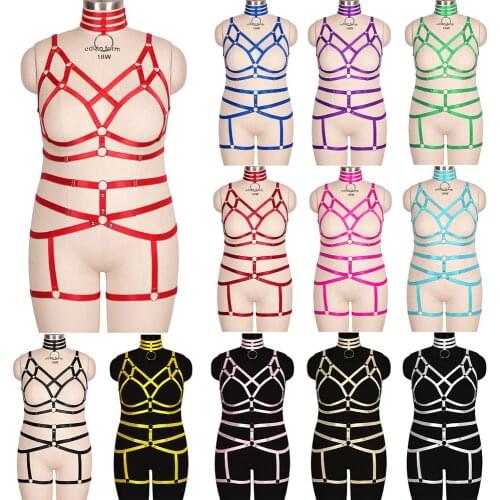Plus Size Necklace Hanging Plump Woman Light Sexy Bride Foot Bandage Goth Chest Harness Sexy Lingerie Body Stockings Garter Belt