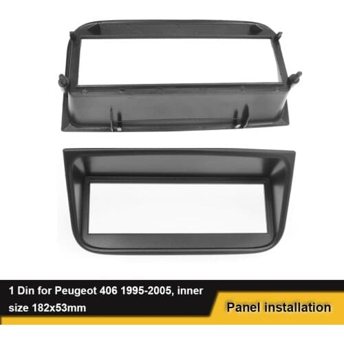 1 Din CD Fascia For Peugeot 406 1995-2005 Radio Stereo Frame Panel Dash Installation Adapter Audio Face Frame Bezel Plate Mount
