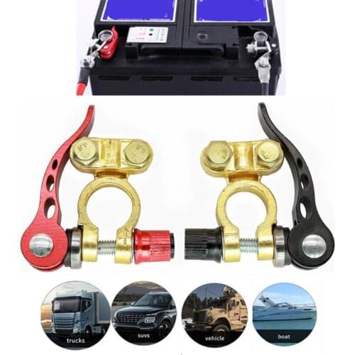 1 Pair Tool-free Quick Disconnect Battery Main Cable Terminal Shutdown Connector 12V 6V 24V Racing Boat Truck Tractor