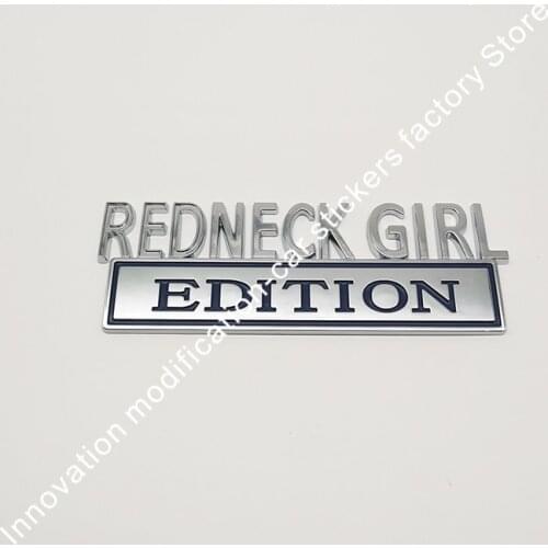 1pc big REDNECK EDITION chrome Badges emblem car sticker red neck edition girl