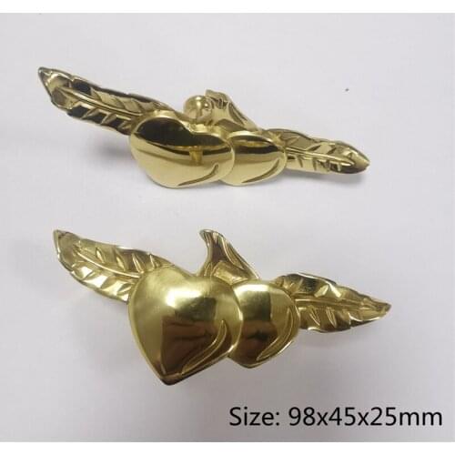 1Pc New Pure Copper Peach Shaped Handle Solid Brass Drawer Cabinet Cupboard Door Knob Door Lovely Design Diy Furniture Handles