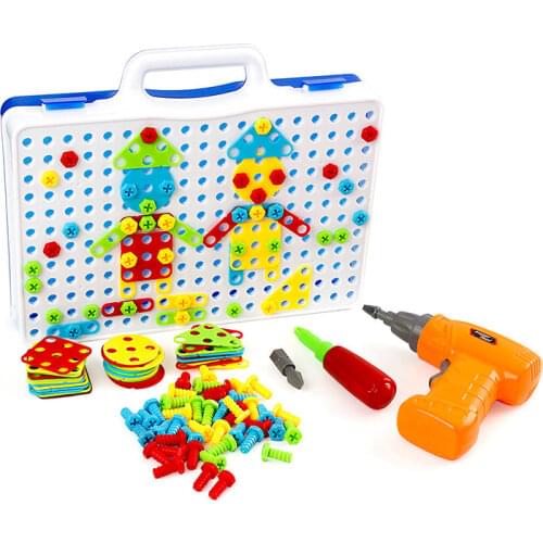 2020 Hot Selling Plastic Simulation Electric Drill With Assemble Parts Preshcool Educational Puzzle Toys for Childrens Gift