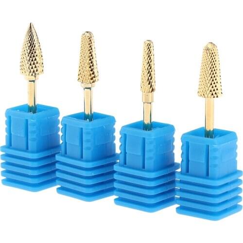 4 Pcs Tungsten Fine Grade Electric Nail Files Head 3/32 "Nail Drill Bit