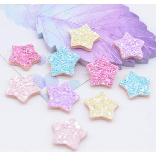 50Pcs 20mm Mini Star Patches Cute Applique for Baby Girls Hairband Hairbow Barrette Hairpin Bobby Pin Hairgrip Crafts Accessory