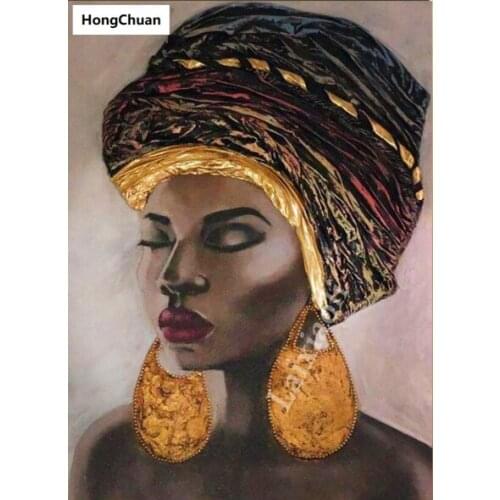 African beauty 5D DIY full diamond round/square cartoon diamond embroidery mosaic cross stitch diamond painting mural decoration