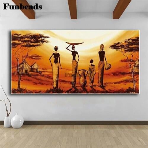 DIY Diamond Painting Large size abstract African woman Diamond Mosaic Full Drill Square round stones Handmade Hobby FF5831