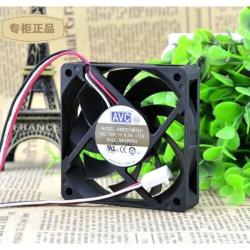 AVC 70*70*15mm 7cm 12V 0.7A DA07015B12U 3-wire double ball large air volume chassis cooling fan