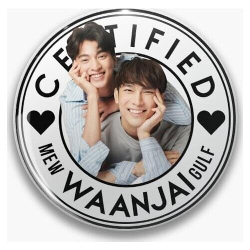 Certified Waanjai Mewgulf Mew Gulf Soft Button Pin Jewelry Brooch Cartoon Cute Metal Women Badge Decor Clothes Fashion Creative