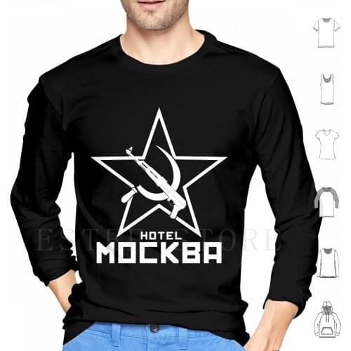 Black Lagoon Hotel Moscow White Hoodies Long Sleeve Black Lagoon Hotel Moscow White Star Anime Ak Pro Era Ak47 Manga