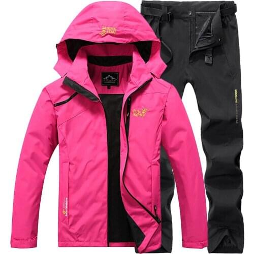 Spring autumn thin jackets women Outdoor sports suit windproof waterproof coat Mountaineering Windbreaker hiking jacket & pants