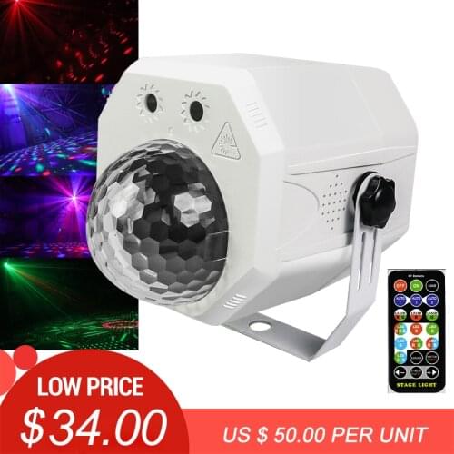 10W LED Disco Light Music Stage Lights DJ RGB Laser Magic Ball Lamp Sound Activated Projector Effect Light For Christmas Party