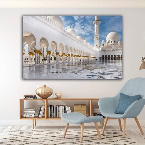 Islamic Home Decoration Painting Muslim Architecture Wall Art Canvas Poster and Prints for Living Room Bedroom Fashion Pictures