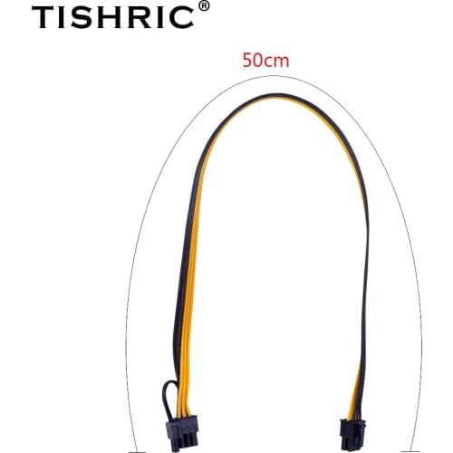 TISHRIC PCI-e Power Supply Cable PCI-e GPU 6Pin To 8pin 6+2 Pin Extension Cord Mining Machine Female To Male Graphics Video Card