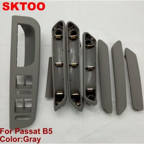 SKTOO SET Gray car interior door handle armrest and window switch Panel FOR VW Volkswagen passat B5