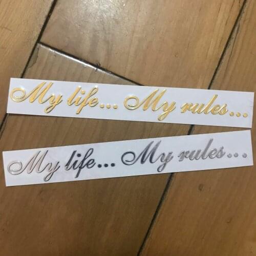 MT-72 my life my rules 3D Cool Logo Car Styling sticker Metal Badge Emblem Tail Decal Motorcycle Car Accessories Automobile