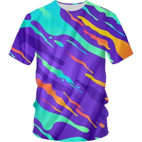 IFPD EU Size New Fashion O Neck T-shirt 3d Printed Colorful Colorful Stripes Tshirt Unisex Man/womans Short Sleeve Tees Tops