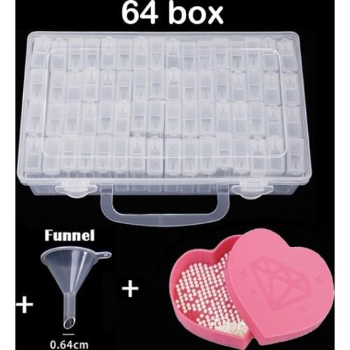 2021 New 64 box Dismountable diamond painting Accessories Diamond Embroidery Cases PP plastics Box Organizer Home Storage boxes