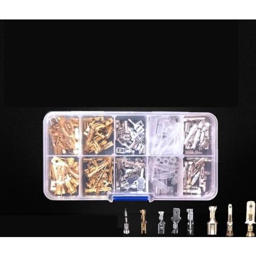 New 150Pcs/lot 2.8/4.8/6.3mm Female and Male Crimp Terminal Connector Gold Brass/Silver Car Speaker Electric Wire Connectors Set