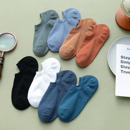 New Fashion Men’s Socks 10 Pairs/Lot Breathable Cotton Ankle Socks Solid Color Business Casual Socks Invisible Male Boat Socks