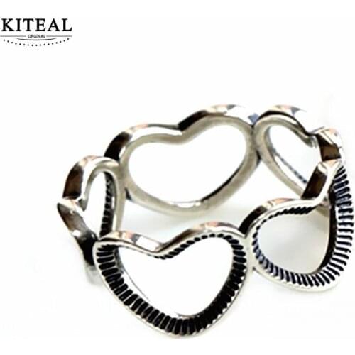 KITEAL 2019 Lovely silver color size Resizeable Girlfriend wedding rings hollow heart prices in euros sport