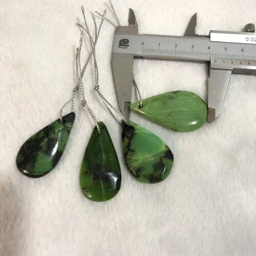 Wholesale 2pcs Natural Chrysoprase Bead Pendant,Pear Drop Shape Gem Stone Bead Pendant For Jewelry,approx 40mm